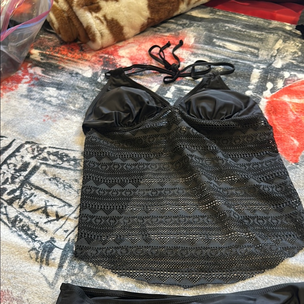 Black Lace Halter Top